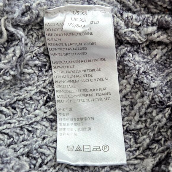 Free People Gray Chunky Cable Knit Cropped Sweater Dolman Sleeves XS - Picture 7 of 7